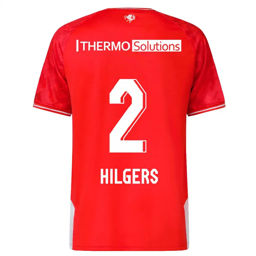 Danxen Hombre Camiseta Mees Hilgers #2 Rojo 1ª Equipación 2023/24 La Camisa