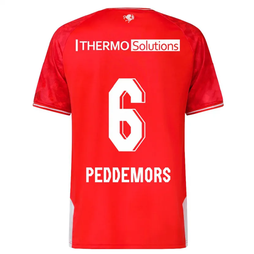 Danxen Hombre Camiseta Ella Peddemors #6 Rojo 1ª Equipación 2023/24 La Camisa