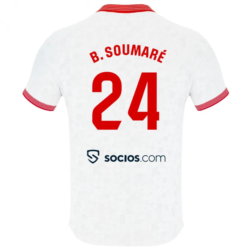 Danxen Hombre Camiseta Boubakary Soumaré #24 Blanco 1ª Equipación 2023/24 La Camisa