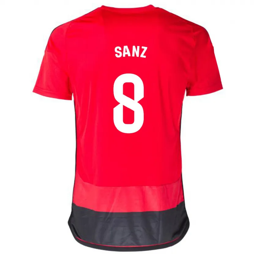 Danxen Hombre Camiseta Álvaro Sanz #8 Negro Rojo 1ª Equipación 2023/24 La Camisa