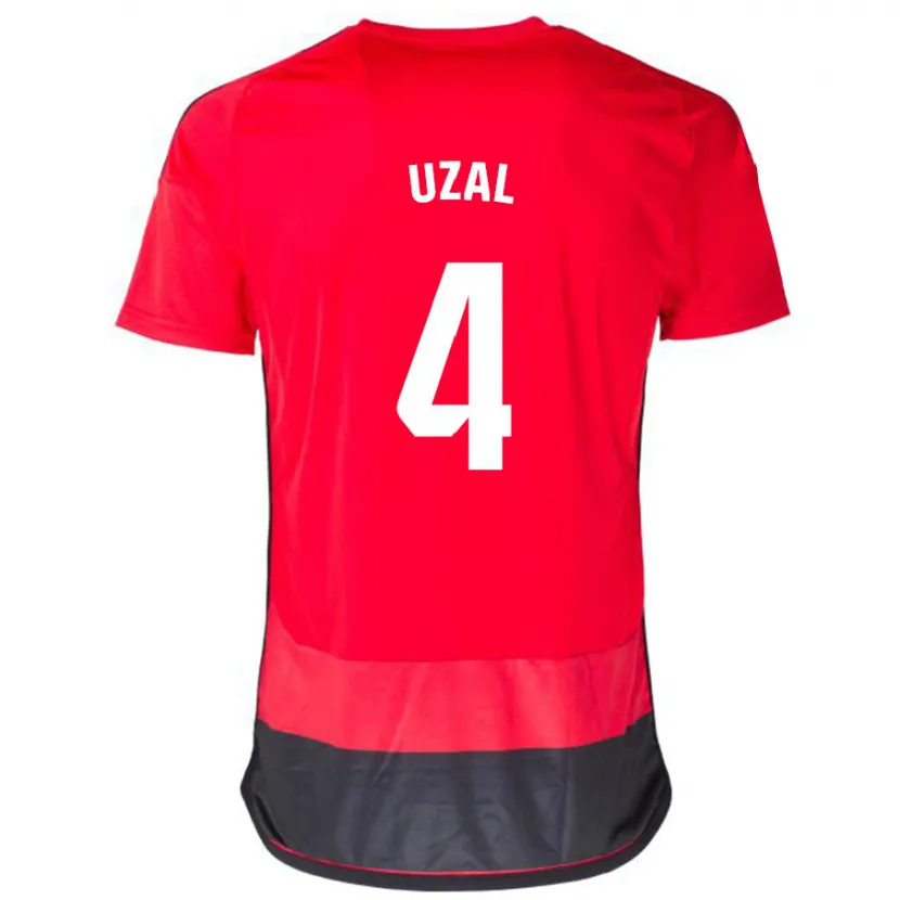 Danxen Hombre Camiseta Yeray Uzal #4 Negro Rojo 1ª Equipación 2023/24 La Camisa