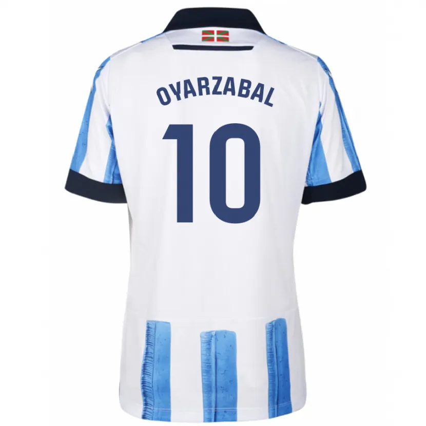 Danxen Hombre Camiseta Mikel Oyarzabal #10 Azul Blanco 1ª Equipación 2023/24 La Camisa