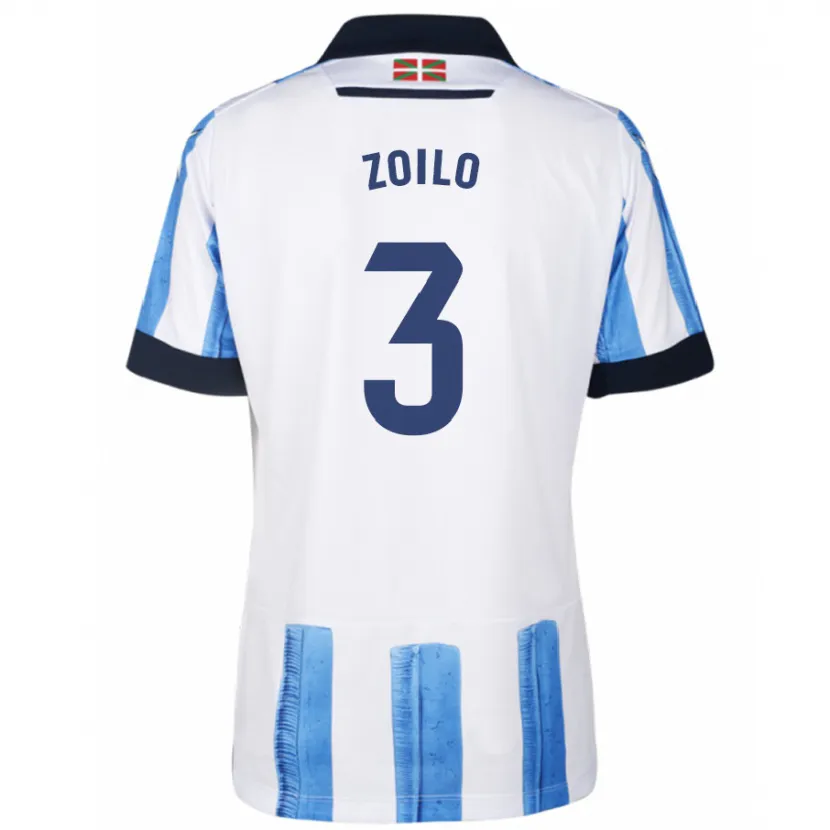 Danxen Hombre Camiseta Ander Zoilo #3 Azul Blanco 1ª Equipación 2023/24 La Camisa