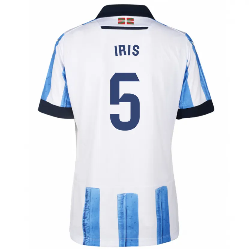 Danxen Hombre Camiseta Iris Arnaiz Gil #5 Azul Blanco 1ª Equipación 2023/24 La Camisa