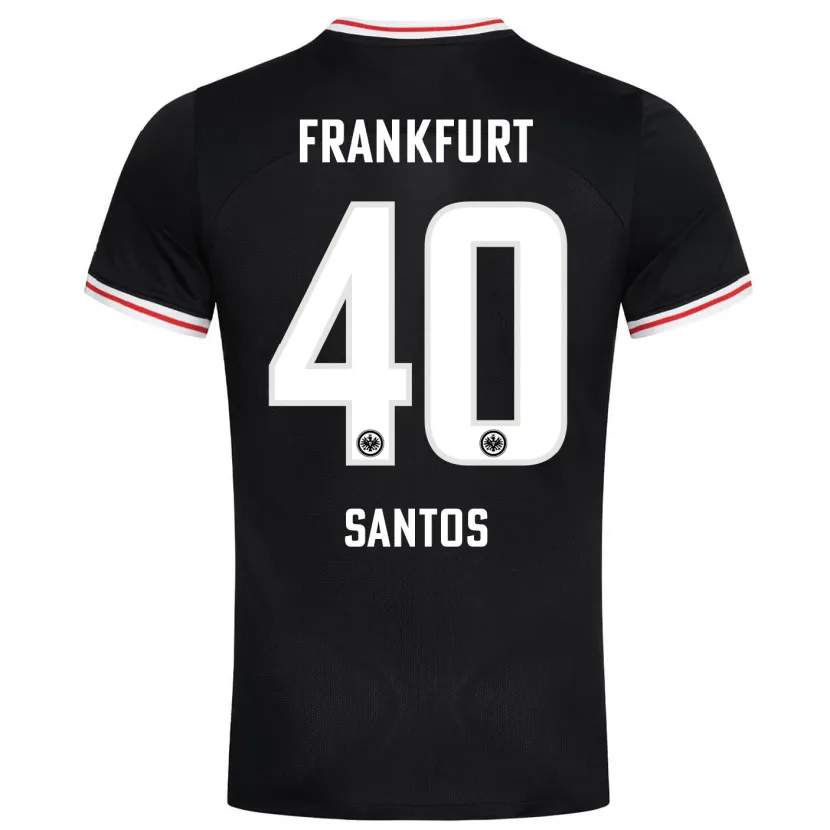 Danxen Hombre Camiseta Kauã Santos #40 Negro 2ª Equipación 2023/24 La Camisa