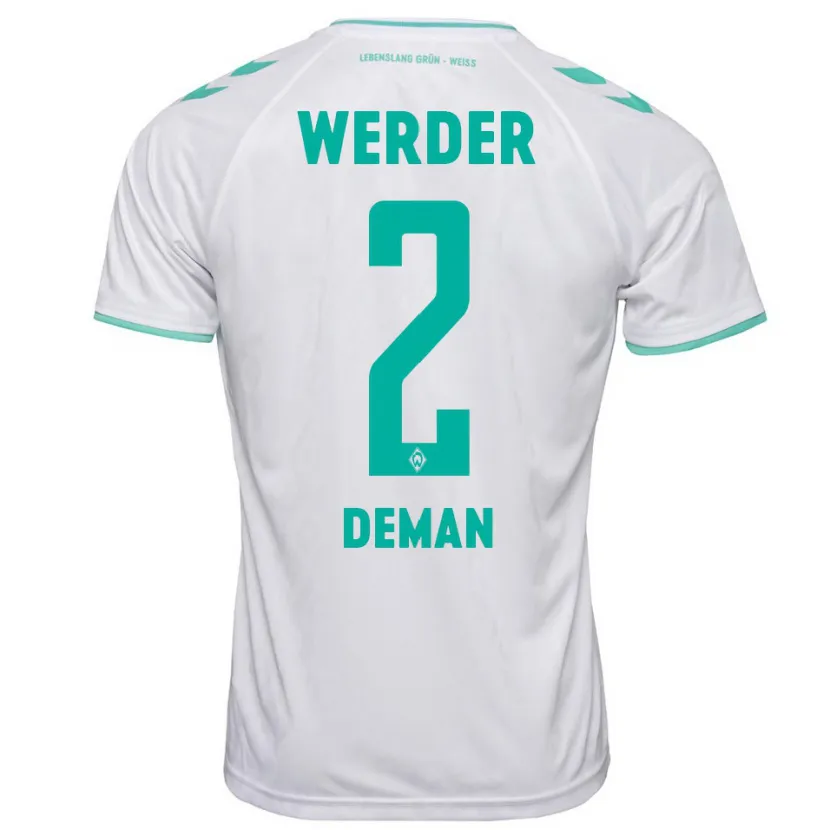 Danxen Hombre Camiseta Olivier Deman #2 Blanco 2ª Equipación 2023/24 La Camisa