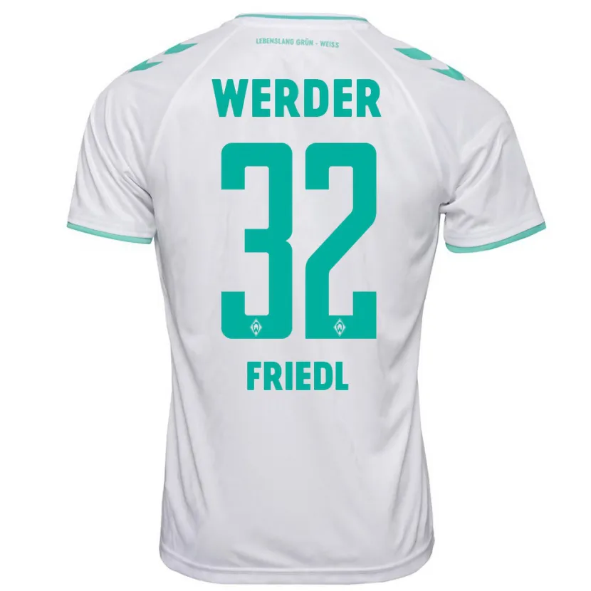 Danxen Hombre Camiseta Marco Friedl #32 Blanco 2ª Equipación 2023/24 La Camisa