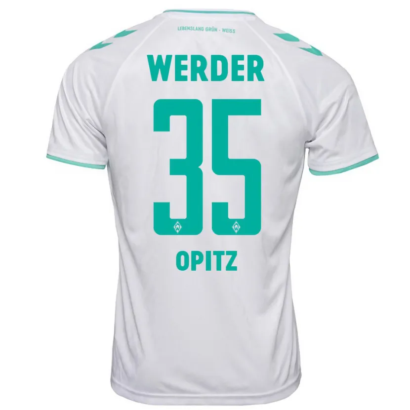 Danxen Hombre Camiseta Leon Opitz #35 Blanco 2ª Equipación 2023/24 La Camisa