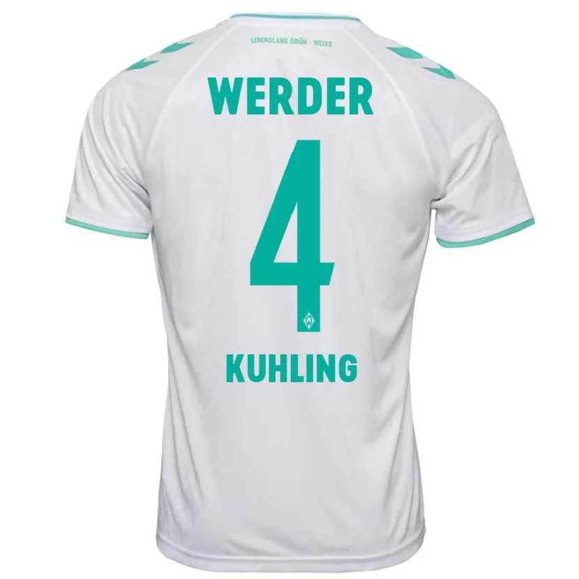 Danxen Hombre Camiseta Ole Kühling #4 Blanco 2ª Equipación 2023/24 La Camisa