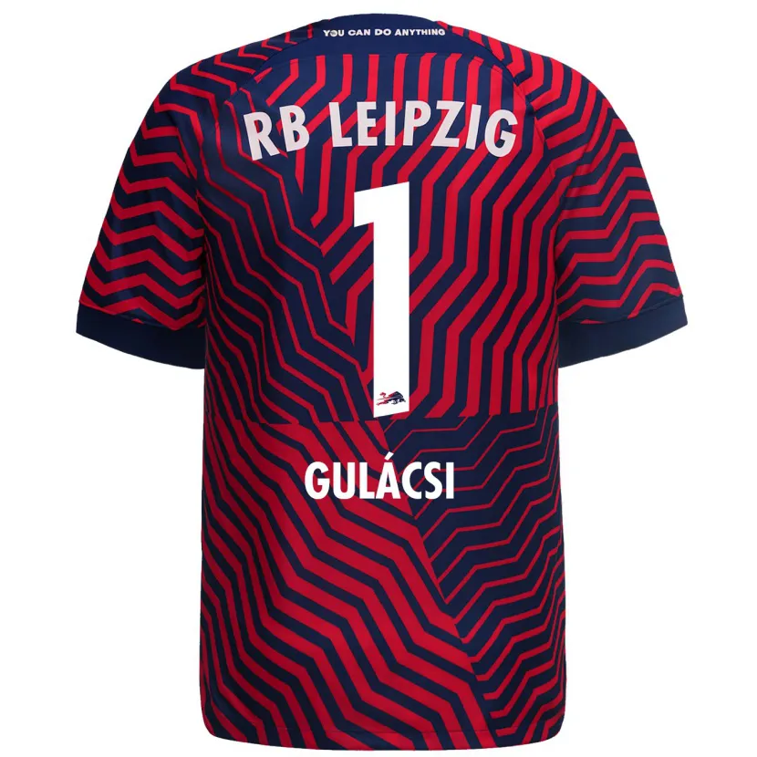 Danxen Hombre Camiseta Péter Gulácsi #1 Azul Rojo 2ª Equipación 2023/24 La Camisa