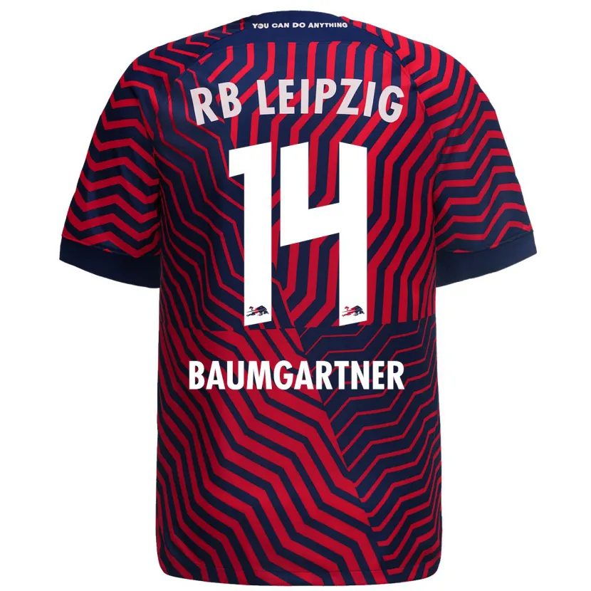 Danxen Hombre Camiseta Christoph Baumgartner #14 Azul Rojo 2ª Equipación 2023/24 La Camisa