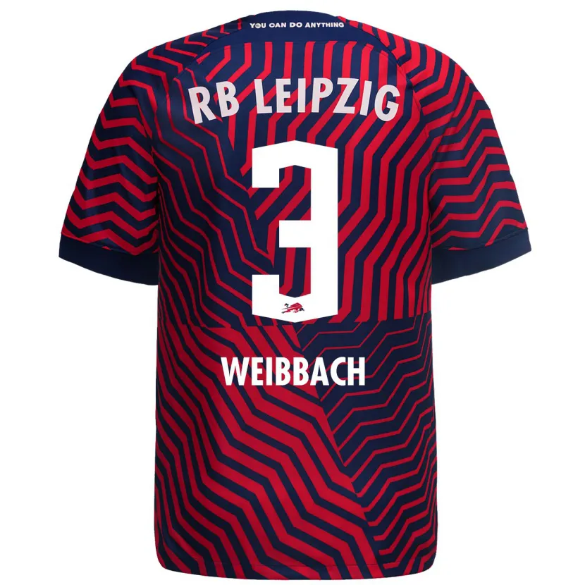 Danxen Hombre Camiseta Noah Weißbach #3 Azul Rojo 2ª Equipación 2023/24 La Camisa