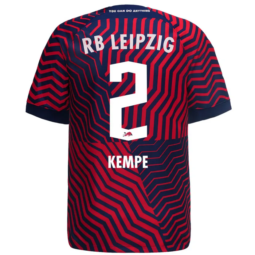 Danxen Hombre Camiseta Frederike Kempe #2 Azul Rojo 2ª Equipación 2023/24 La Camisa