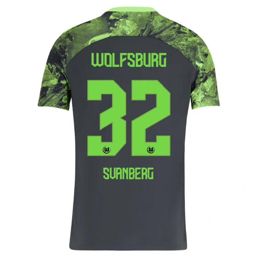 Danxen Hombre Camiseta Mattias Svanberg #32 Gris Oscuro 2ª Equipación 2023/24 La Camisa