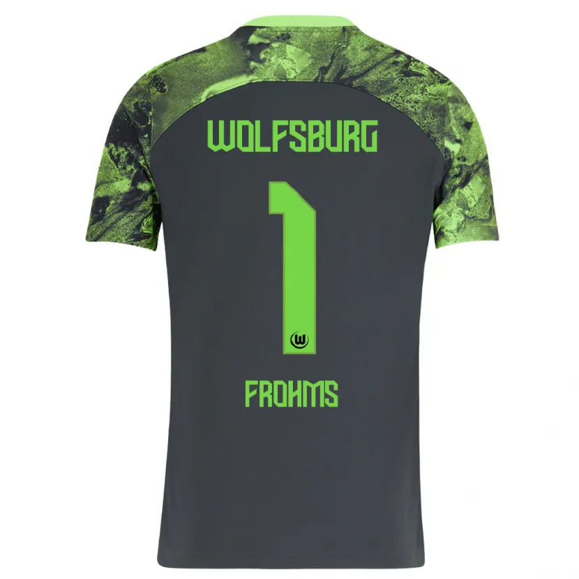 Danxen Hombre Camiseta Merle Frohms #1 Gris Oscuro 2ª Equipación 2023/24 La Camisa