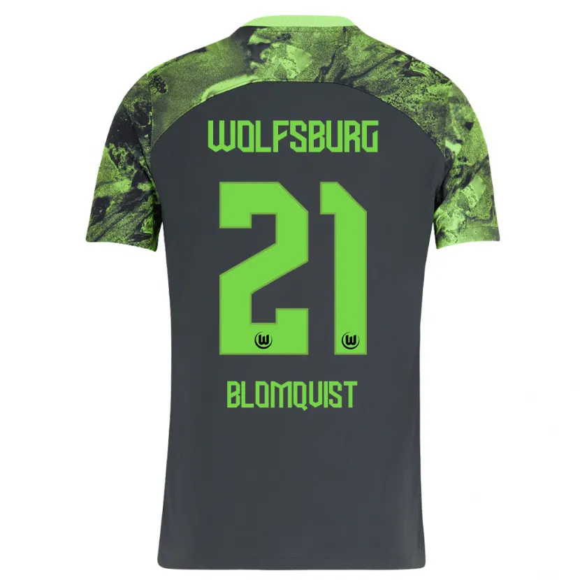 Danxen Hombre Camiseta Rebecka Blomqvist #21 Gris Oscuro 2ª Equipación 2023/24 La Camisa