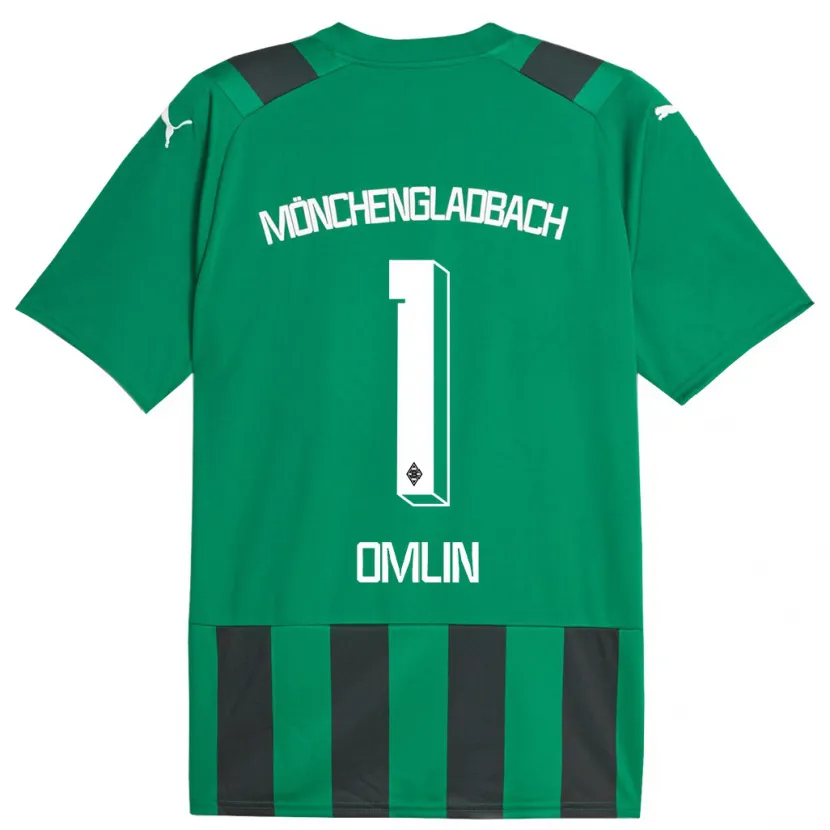 Danxen Hombre Camiseta Jonas Omlin #1 Verde Negro 2ª Equipación 2023/24 La Camisa