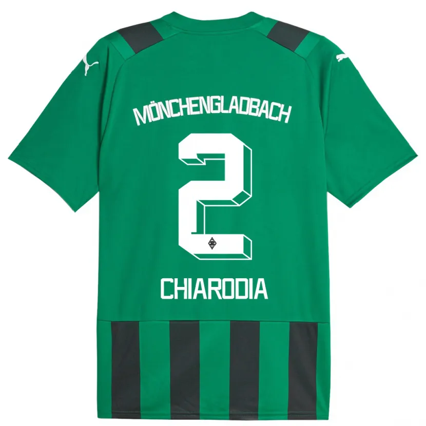 Danxen Hombre Camiseta Fabio Chiarodia #2 Verde Negro 2ª Equipación 2023/24 La Camisa