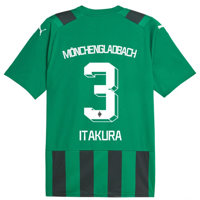 Danxen Hombre Camiseta Ko Itakura #3 Verde Negro 2ª Equipación 2023/24 La Camisa