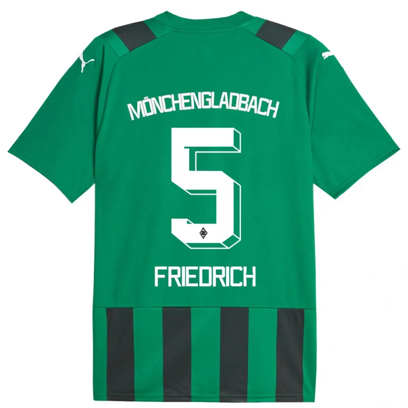 Danxen Hombre Camiseta Marvin Friedrich #5 Verde Negro 2ª Equipación 2023/24 La Camisa