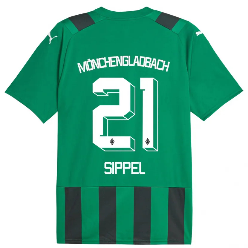 Danxen Hombre Camiseta Tobias Sippel #21 Verde Negro 2ª Equipación 2023/24 La Camisa