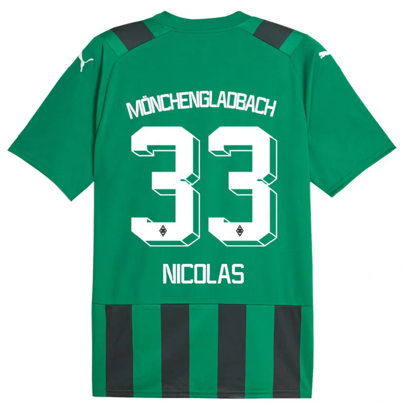 Danxen Hombre Camiseta Moritz Nicolas #33 Verde Negro 2ª Equipación 2023/24 La Camisa