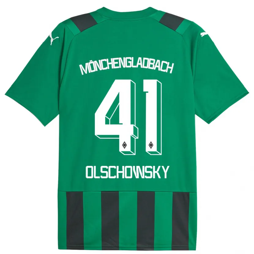 Danxen Hombre Camiseta Jan Olschowsky #41 Verde Negro 2ª Equipación 2023/24 La Camisa