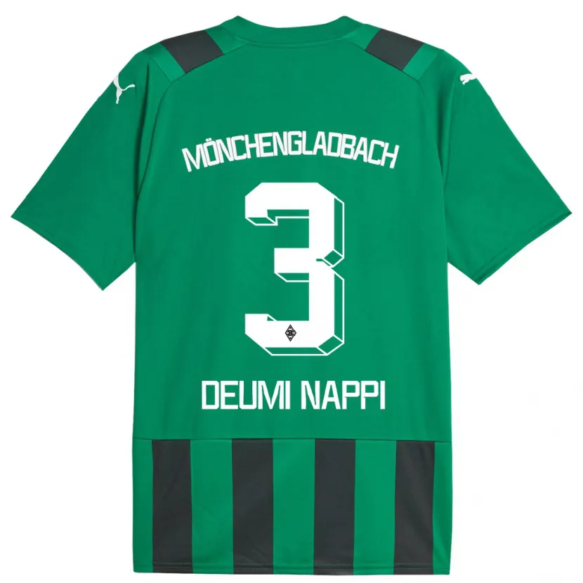 Danxen Hombre Camiseta Dimitrie Deumi Nappi #3 Verde Negro 2ª Equipación 2023/24 La Camisa