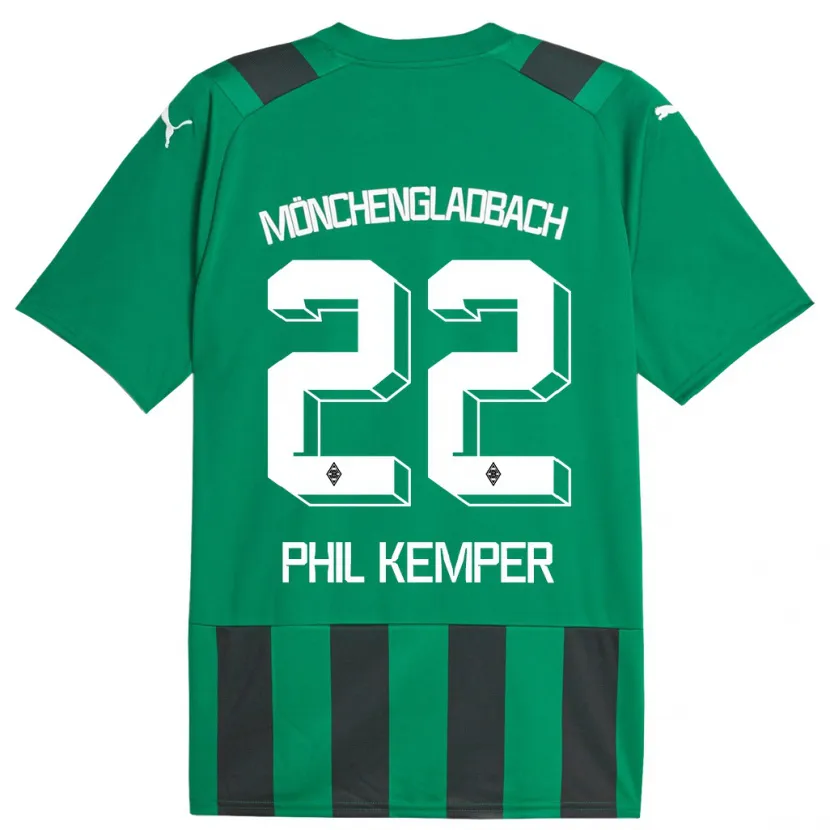 Danxen Hombre Camiseta Phil Kemper #22 Verde Negro 2ª Equipación 2023/24 La Camisa