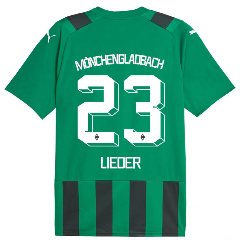 Danxen Hombre Camiseta Michel Lieder #23 Verde Negro 2ª Equipación 2023/24 La Camisa