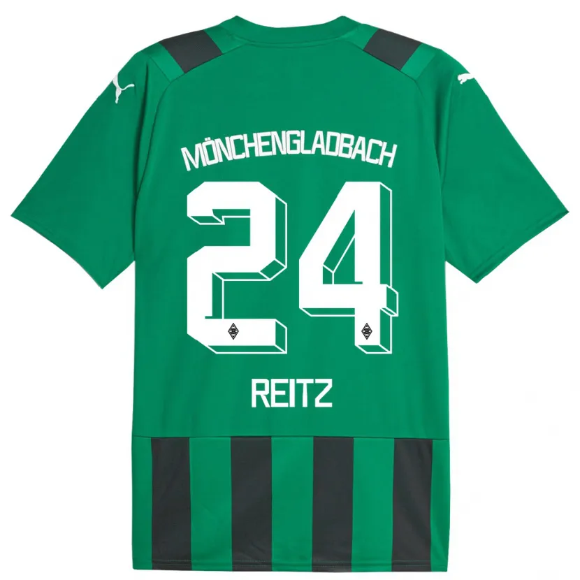 Danxen Hombre Camiseta Tony Reitz #24 Verde Negro 2ª Equipación 2023/24 La Camisa