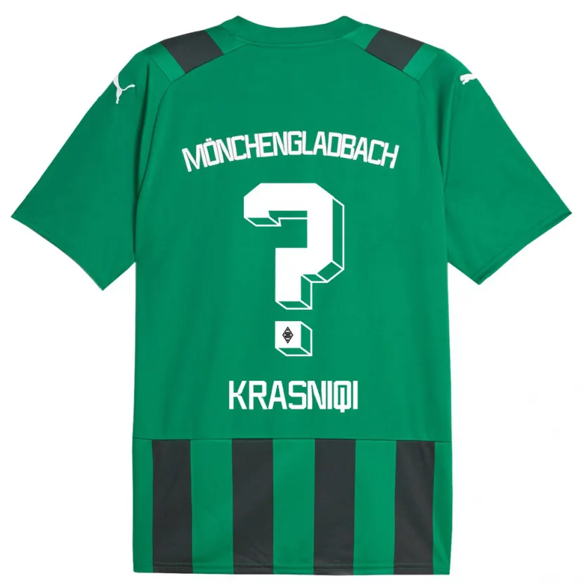 Danxen Hombre Camiseta Engjell Krasniqi #0 Verde Negro 2ª Equipación 2023/24 La Camisa