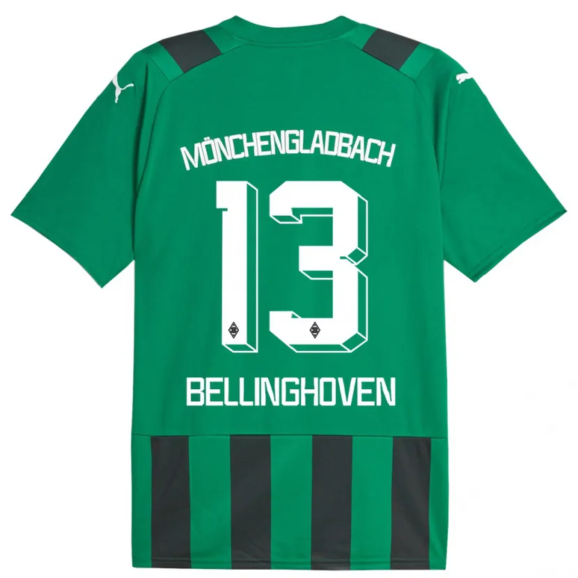 Danxen Hombre Camiseta Christina Bellinghoven #13 Verde Negro 2ª Equipación 2023/24 La Camisa