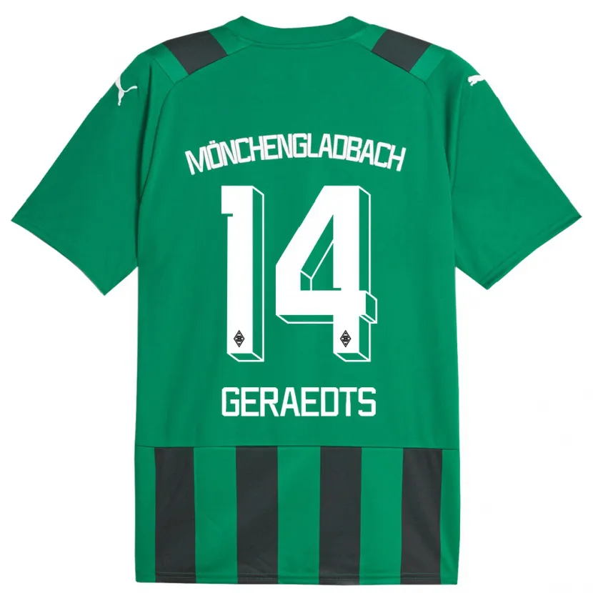 Danxen Hombre Camiseta Kelsey Geraedts #14 Verde Negro 2ª Equipación 2023/24 La Camisa