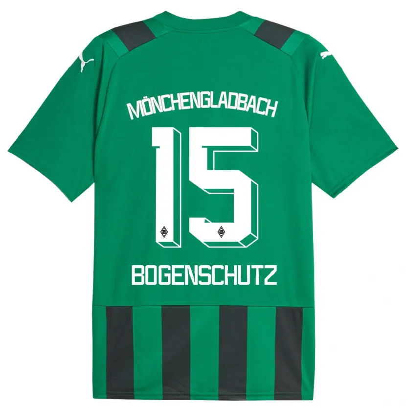 Danxen Hombre Camiseta Kerstin Bogenschutz #15 Verde Negro 2ª Equipación 2023/24 La Camisa