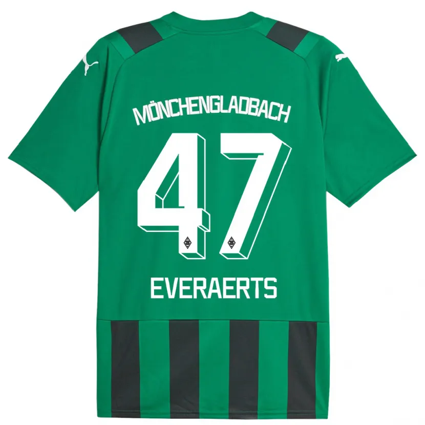 Danxen Hombre Camiseta Kim Everaerts #47 Verde Negro 2ª Equipación 2023/24 La Camisa