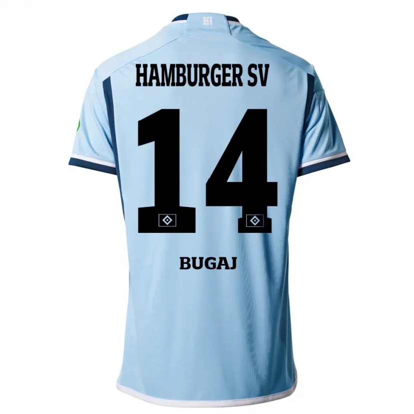 Danxen Hombre Camiseta Jan-Luca Bugaj #14 Azul 2ª Equipación 2023/24 La Camisa