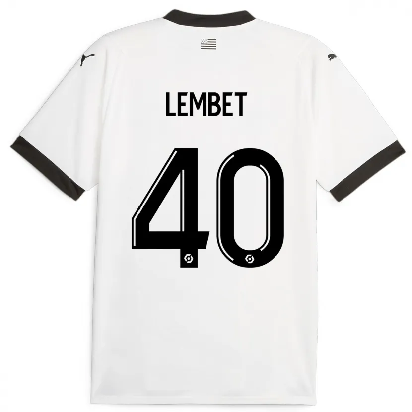 Danxen Hombre Camiseta Geoffrey Lembet #40 Blanco 2ª Equipación 2023/24 La Camisa