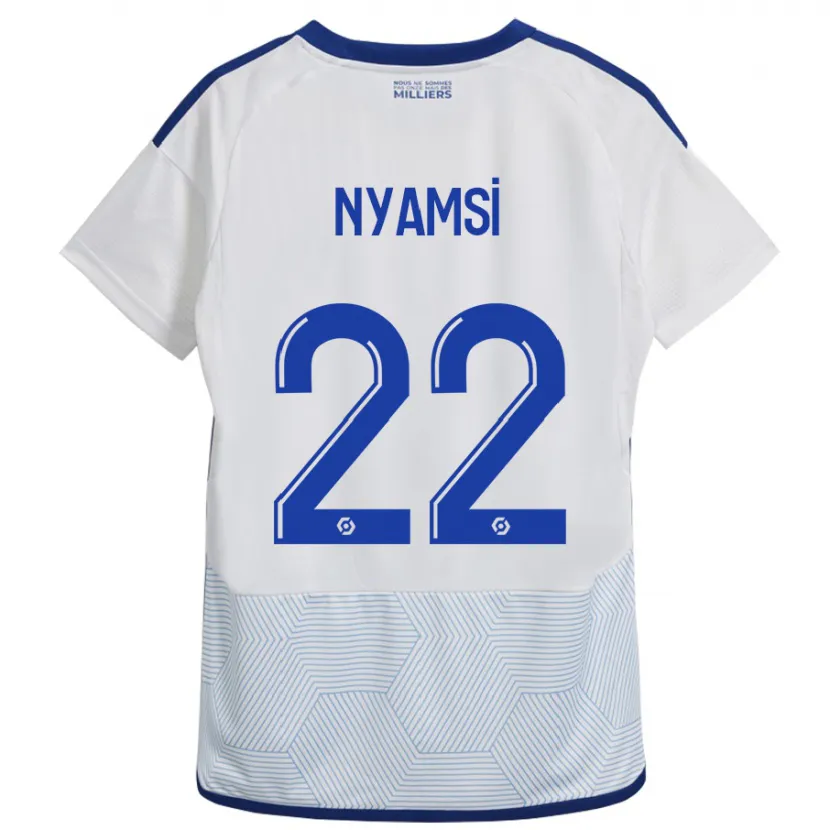 Danxen Hombre Camiseta Gerzino Nyamsi #22 Blanco 2ª Equipación 2023/24 La Camisa