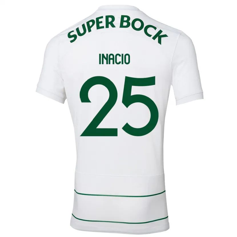 Danxen Hombre Camiseta Gonçalo Inácio #25 Blanco 2ª Equipación 2023/24 La Camisa