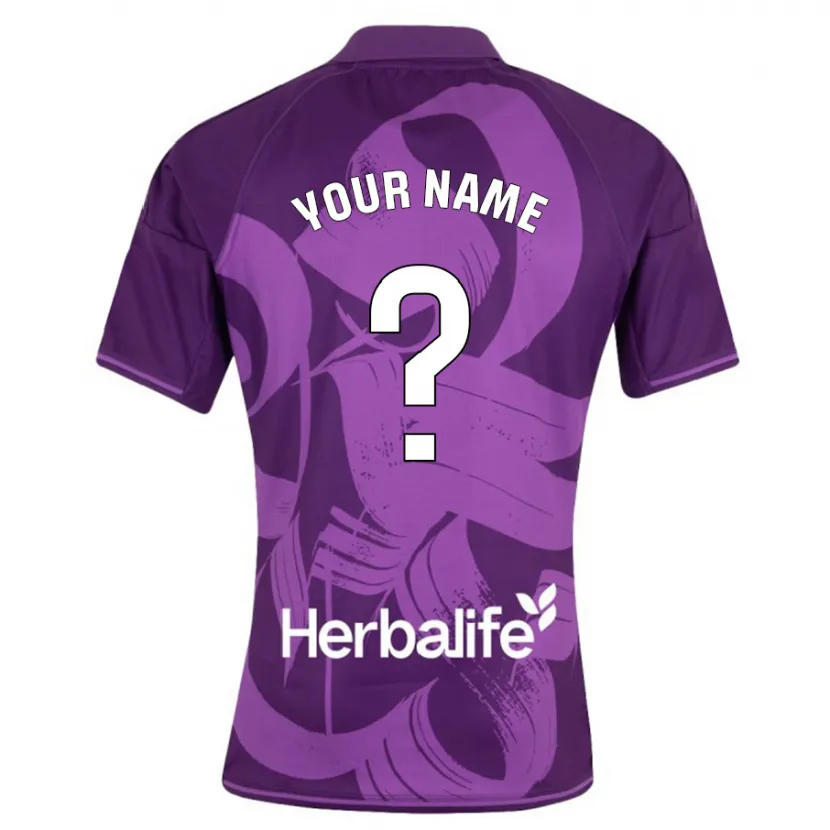 Danxen Hombre Camiseta Su Nombre #0 Violeta 2ª Equipación 2023/24 La Camisa