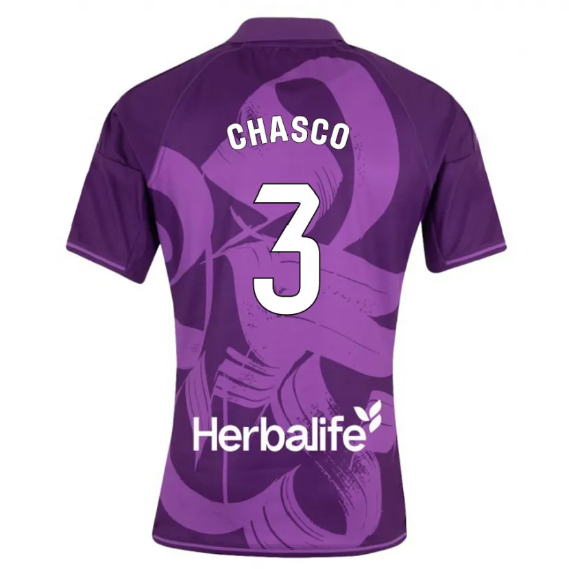 Danxen Hombre Camiseta Raúl Chasco #3 Violeta 2ª Equipación 2023/24 La Camisa