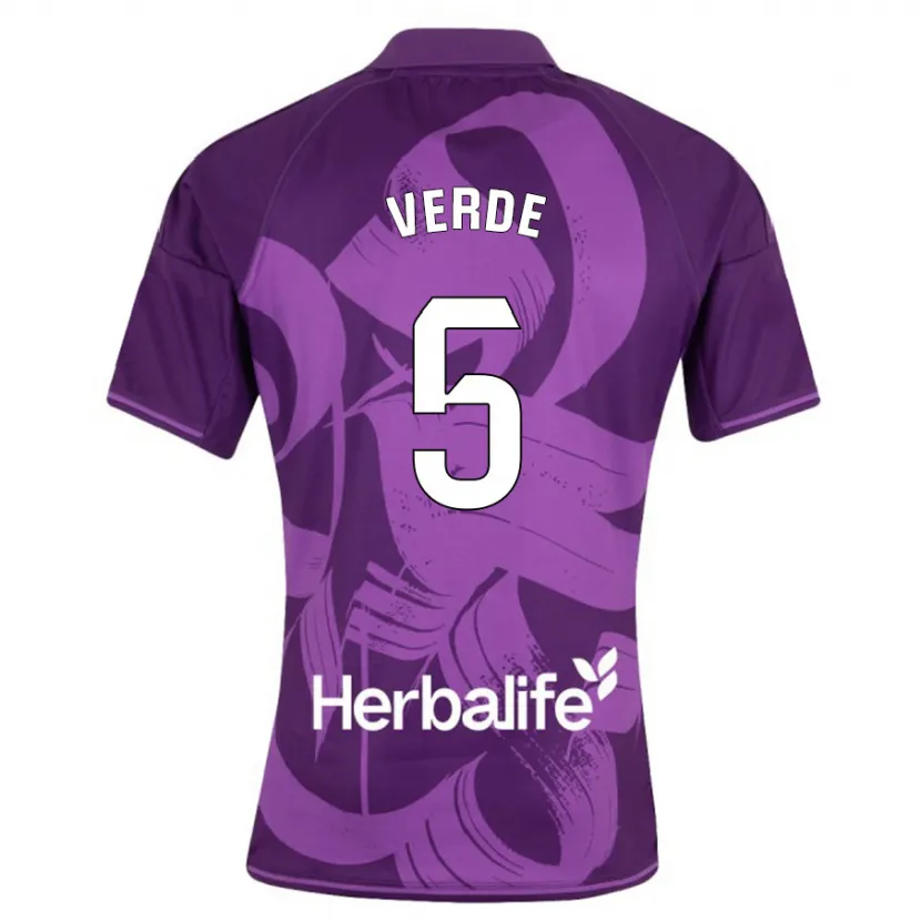 Danxen Hombre Camiseta Adrián Verde #5 Violeta 2ª Equipación 2023/24 La Camisa