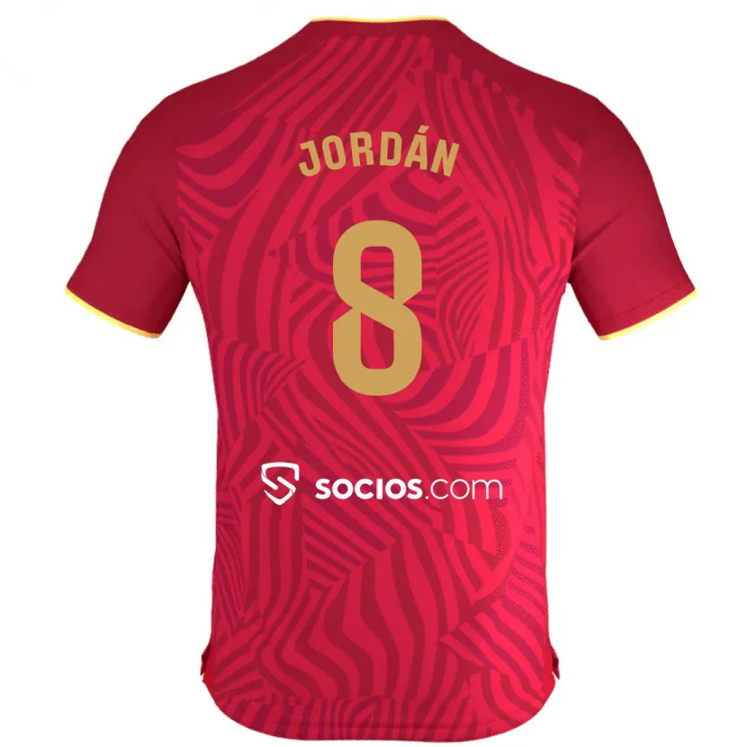 Danxen Hombre Camiseta Joan Jordán #8 Rojo 2ª Equipación 2023/24 La Camisa