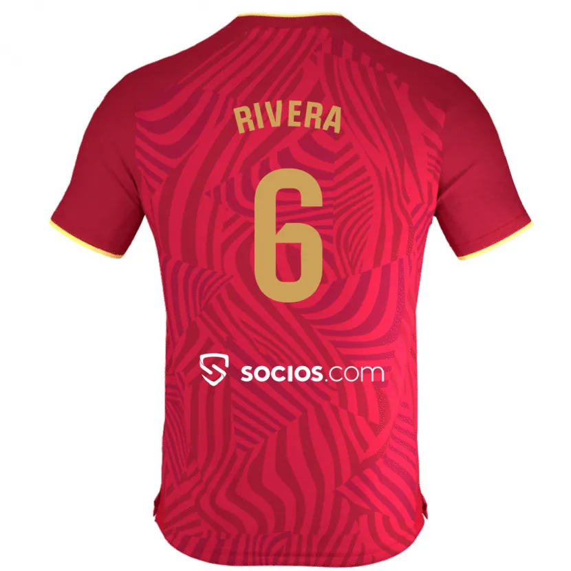 Danxen Hombre Camiseta Pablo Rivera #6 Rojo 2ª Equipación 2023/24 La Camisa