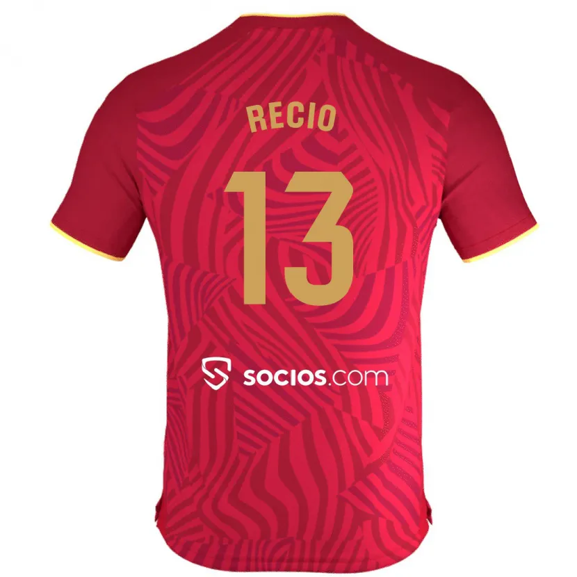 Danxen Hombre Camiseta Sergio Recio #13 Rojo 2ª Equipación 2023/24 La Camisa