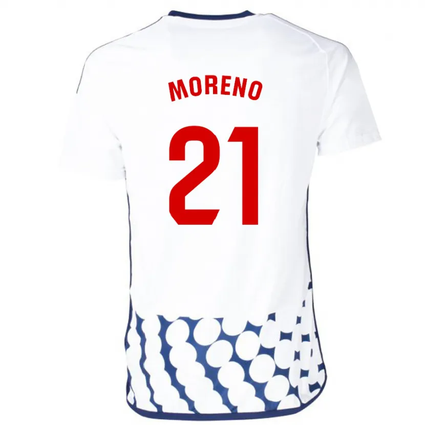 Danxen Hombre Camiseta Diego Moreno #21 Blanco 2ª Equipación 2023/24 La Camisa