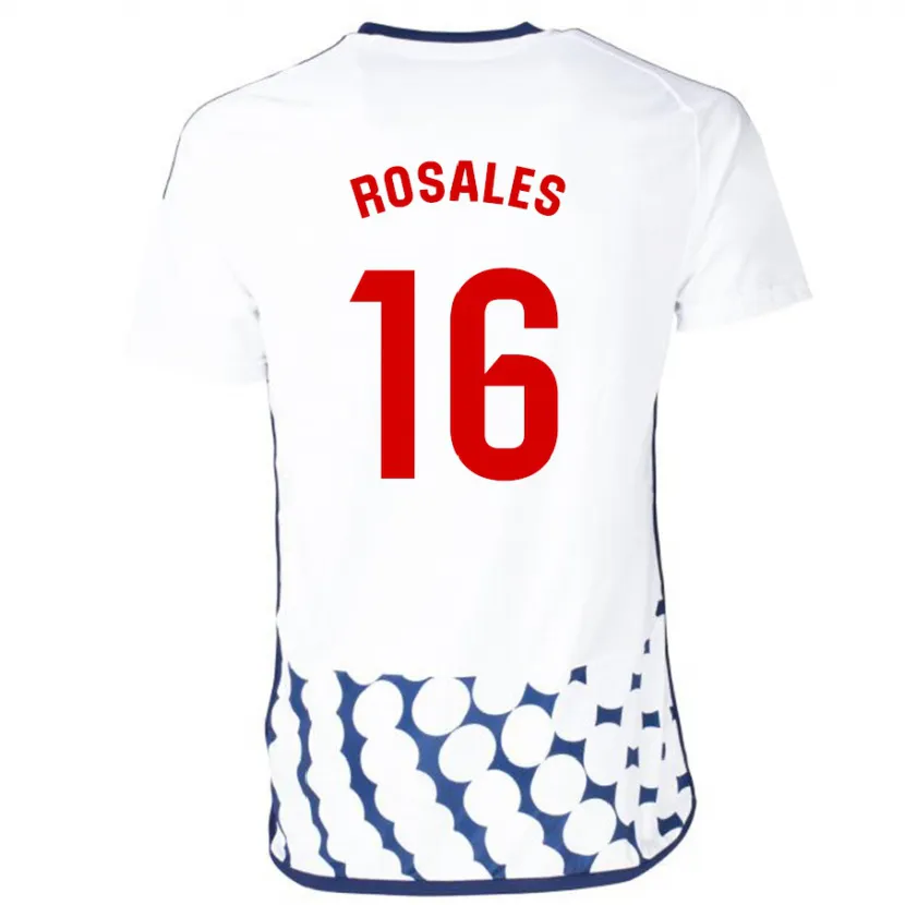 Danxen Hombre Camiseta Diego Rosales #16 Blanco 2ª Equipación 2023/24 La Camisa