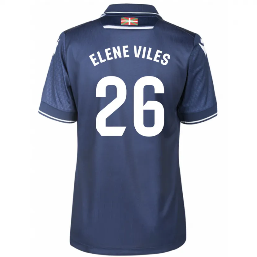 Danxen Hombre Camiseta Elene Viles Odriozola #26 Armada 2ª Equipación 2023/24 La Camisa