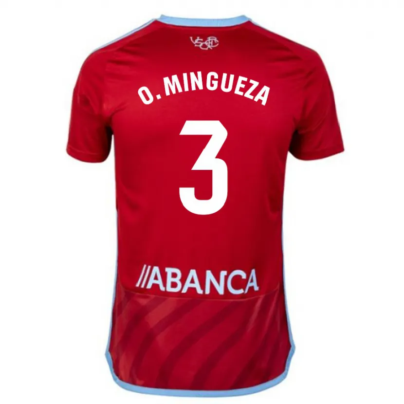 Danxen Hombre Camiseta Óscar Mingueza #3 Rojo 2ª Equipación 2023/24 La Camisa